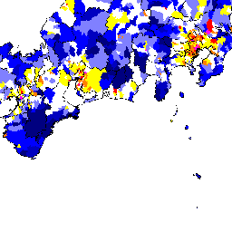 人口増加率マップ1985 15年 人口密度マップ05 15年 埼玉大学教育学部 谷謙二研究室 Map Of Population Growth Rate And Density In Japan 15